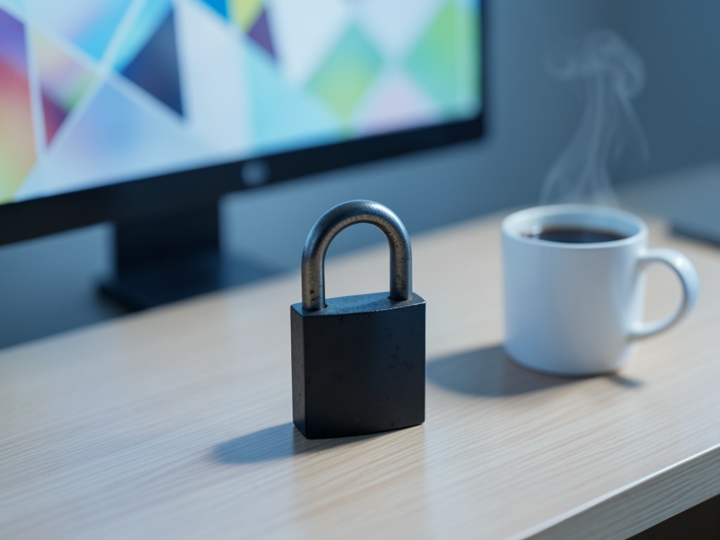 A close-up of a padlock on a computer monitor, symbolizing data privacy and security
